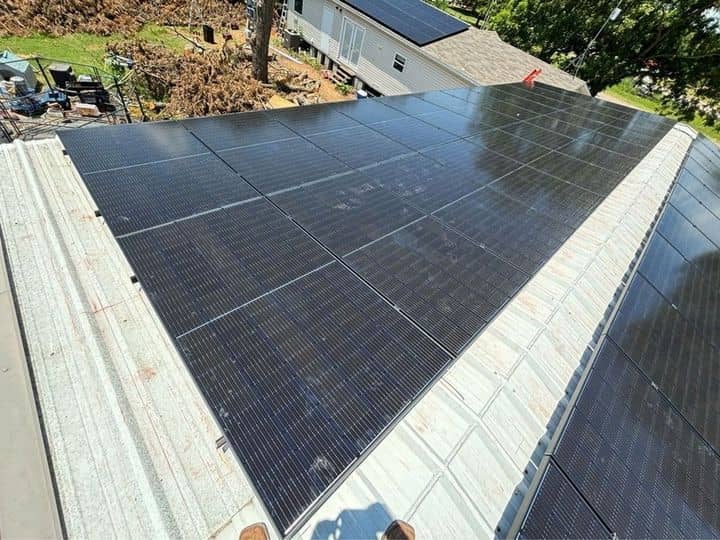 Residential solar installation in progress